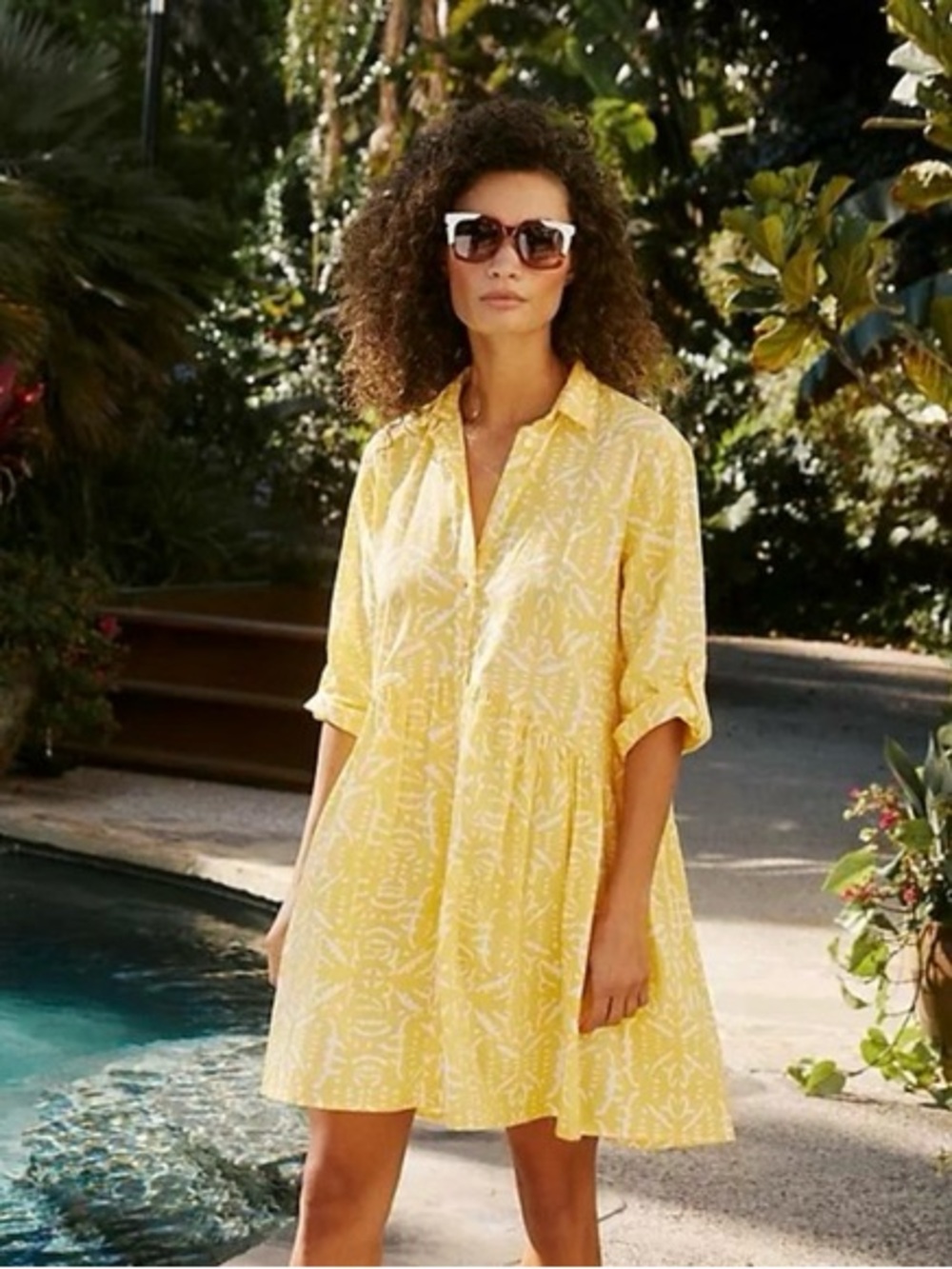 Ro’s Garden Deauville Yellow Printed Tunic Dress - XL